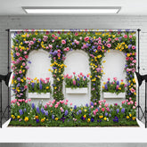 Lofaris Floral Triple Arch Doors Elegant Wedding Backdrop